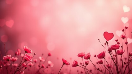 Romantic background with hearts.