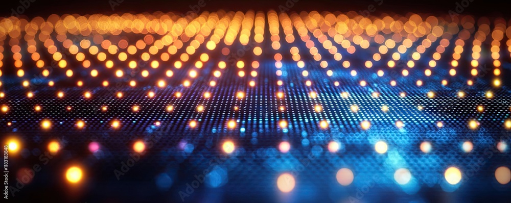 Aufkleber dots abstract background idea. organized repetition of tiny glowing dots, creating a futuristic digi