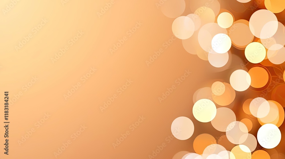 Poster Dots abstract background idea. Elegant background with soft bokeh lights in warm tones for creative designs and projects.