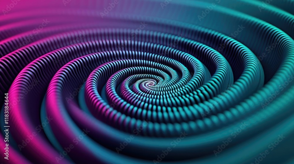 Aufkleber Dots abstract background idea. A vibrant abstract spiral pattern with dynamic colors and smooth lines.