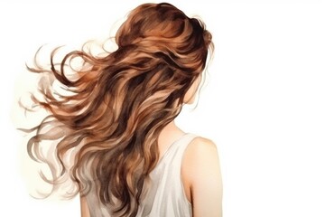 Naklejka premium Portrait adult woman hair.