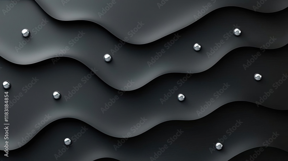 Poster Dots abstract background idea. Abstract metallic waves create a sleek, modern background with a dynamic flow.