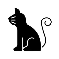 Cat icon in glyph style