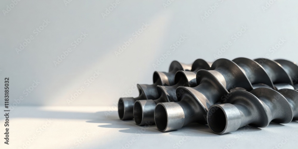 Poster precisely engineered metal components in a stacked arrangement