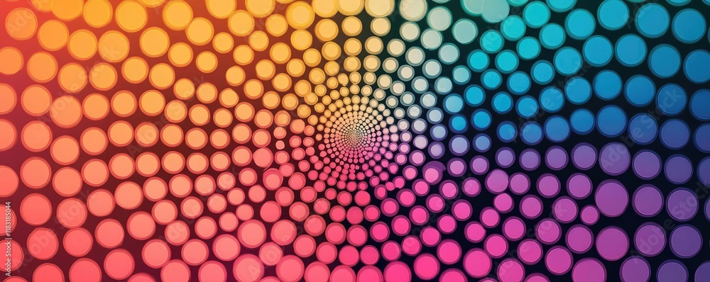 Aufkleber Dots abstract background idea. A vibrant abstract design featuring colorful concentric circles creating depth and movement.