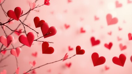 Obraz premium Romantic background with hearts.