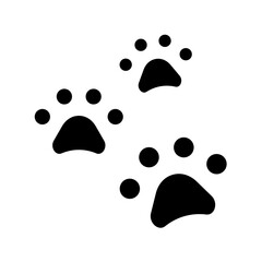 Cat footprint icon in glyph style