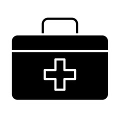 First aid kit icon in glyph style