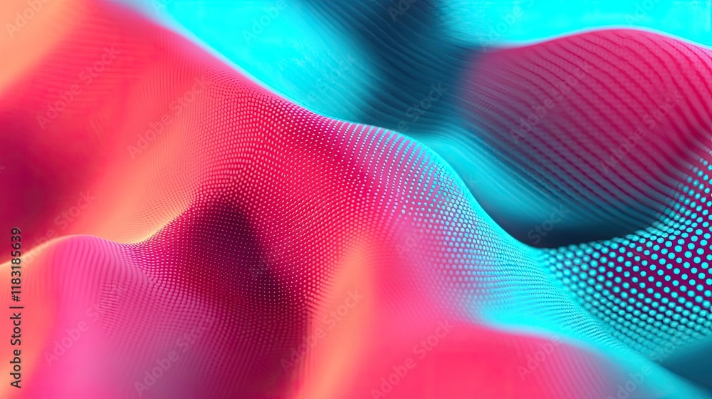 Poster dots abstract background idea. vibrant abstract waves in pink and blue create a stunning visual expe