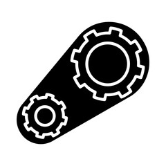 Engine belt icon in glyph style