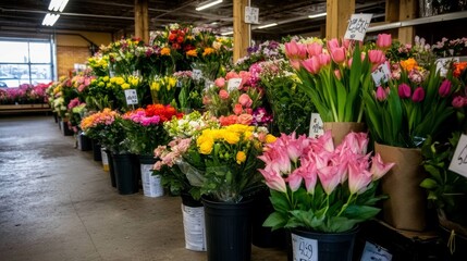 Vibrant Floral Wholesale Market Bouquet Display
