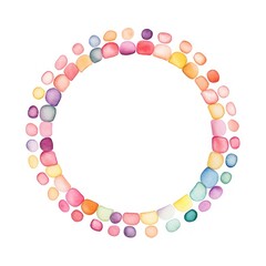 Obraz premium Candies circle border necklace jewelry pattern.