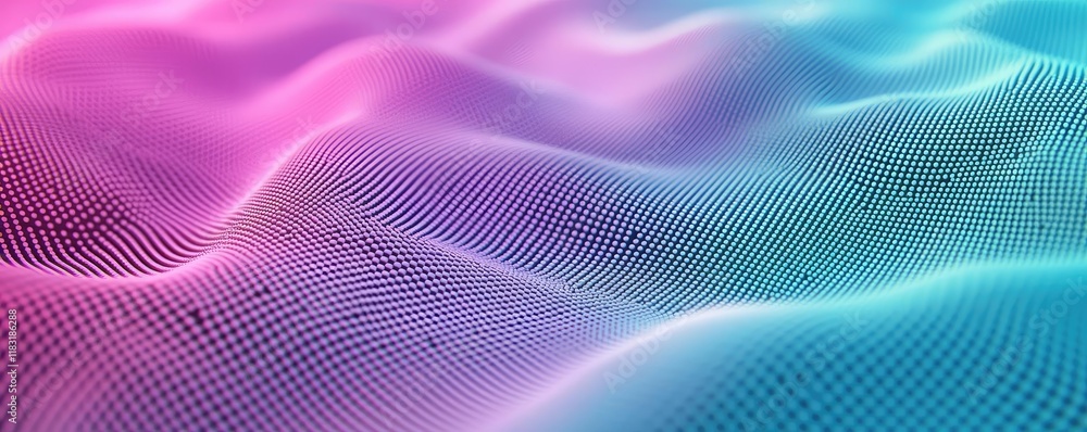 Poster Dots abstract background idea. Vibrant abstract wave patterns in pink and blue, creating a mesmerizing digital background.