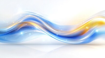 Obraz premium Abstract waves in blue and orange tones.