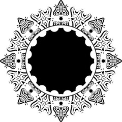 Circular pattern in form of mandala for Henna, Mehndi, tattoo, decoration, Coloring book page.