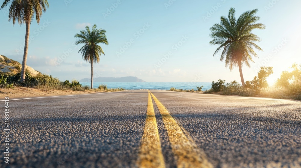 Poster palms on the beach