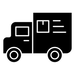 Logistic truck icon in glyph style
