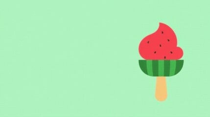 Refreshing Watermelon Popsicle Summer Treat on Mint Background