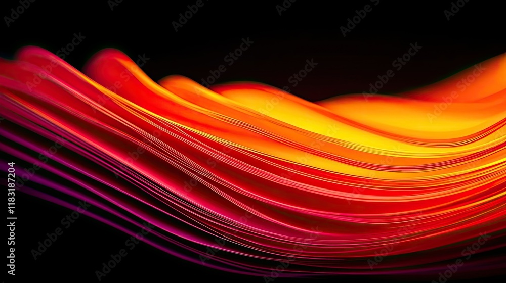 Poster Fire abstract background concept. Abstract colorful wave design with a smooth gradient in shades of red and orange.