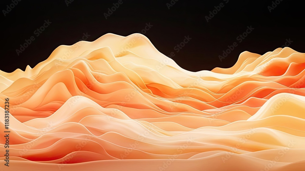 Poster Fire abstract background concept. Abstract flowing shapes in warm orange tones create a soothing visual landscape.