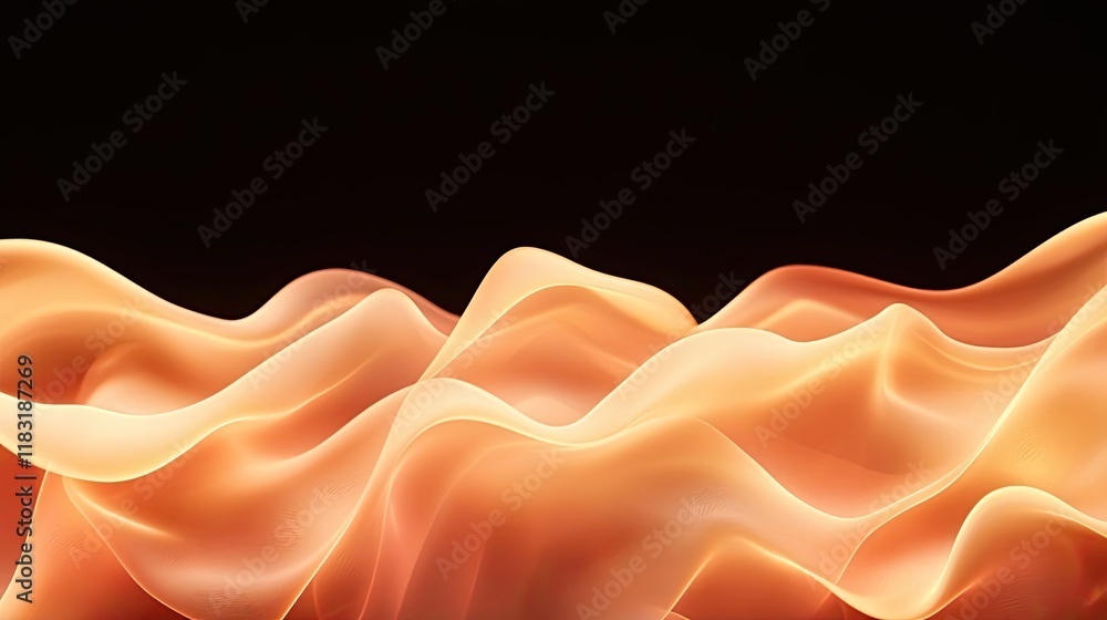 Poster Fire abstract background concept. Abstract flowing waves in warm orange tones create a mesmerizing visual effect.
