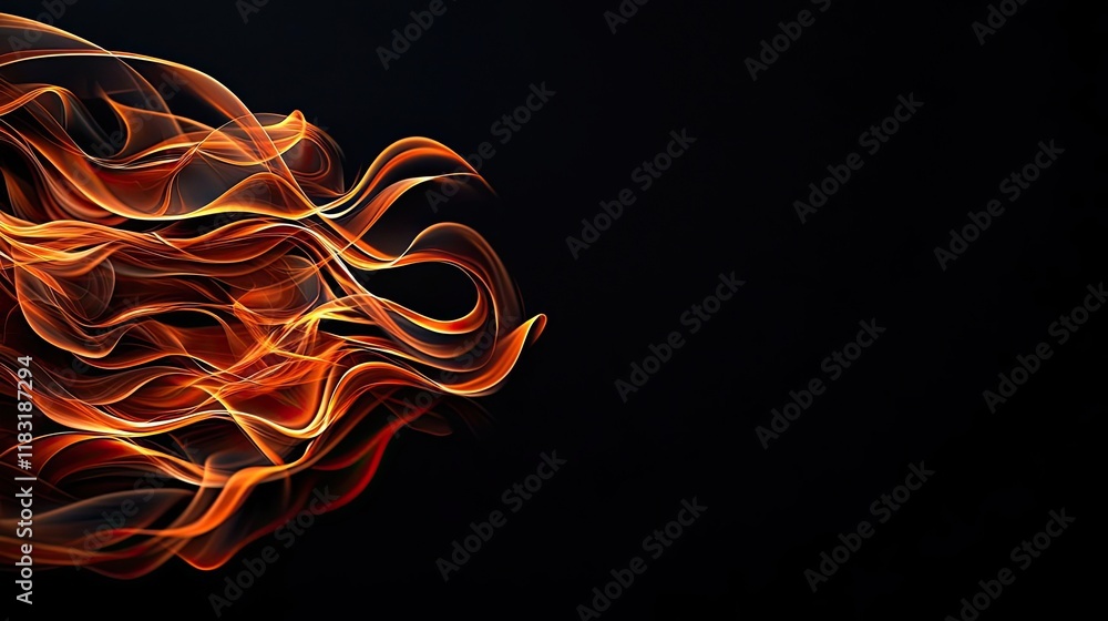 Poster fire abstract background concept. abstract flame design with vibrant orange hues on a dark backgroun