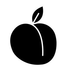 Peach icon in glyph style