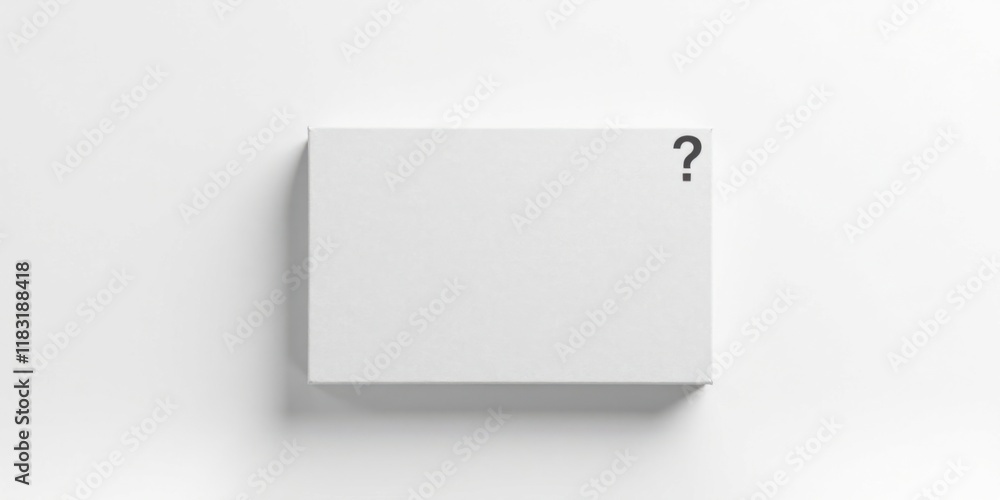 Poster uncertain future a blank white box with a question mark