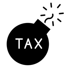 tax crisis icon in glyph style