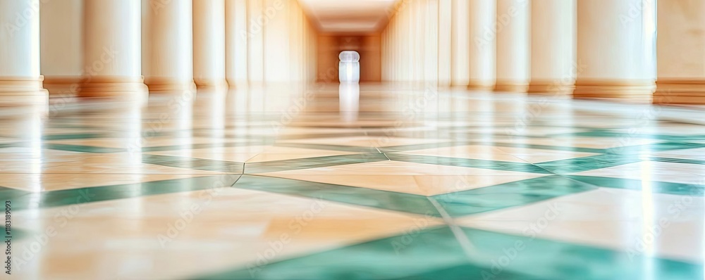 Poster floor abstract background concept. a stunning view of polished tile flooring in a grand architectura