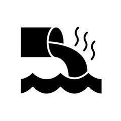 Water pollution icon in glyph style