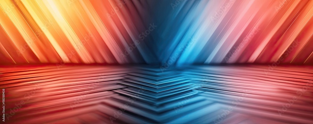 Poster Floor abstract background concept. Vibrant abstract background with dynamic lines in red and blue hues for design projects.