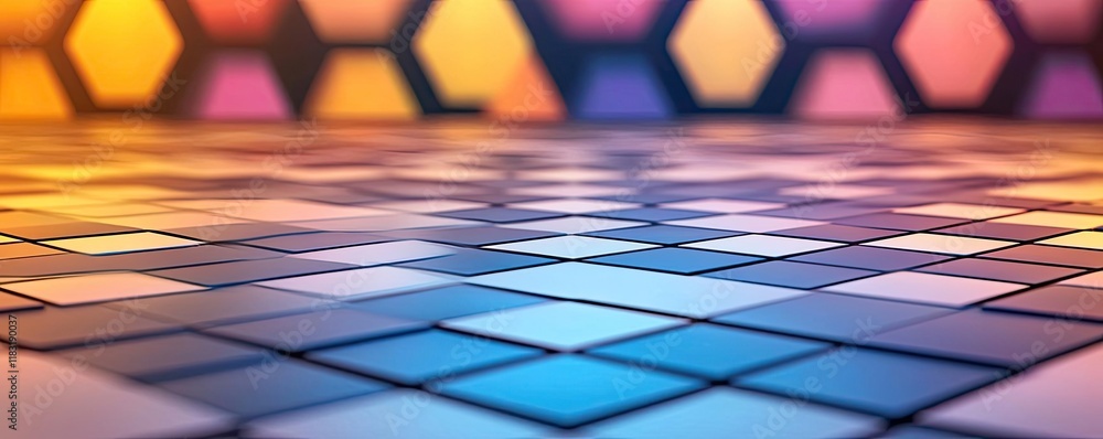 Aufkleber Floor abstract background concept. Colorful abstract digital art with geometric patterns and vibrant visual effects.