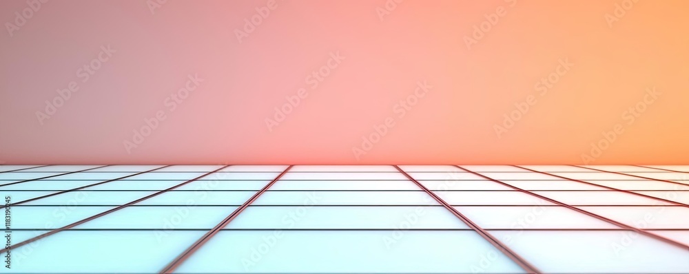 Poster Floor abstract background concept. A vibrant, abstract gradient background with geometric tiles, ideal for design projects.