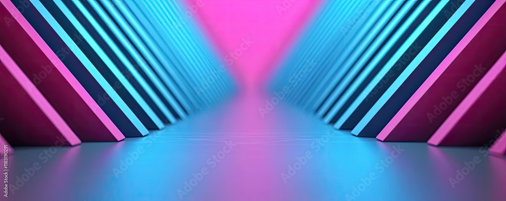 Poster Floor abstract background concept. Colorful abstract background with vibrant lines creating depth and dimension.