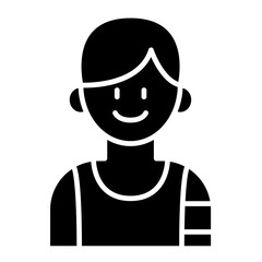 Man exercise icon in glyph style