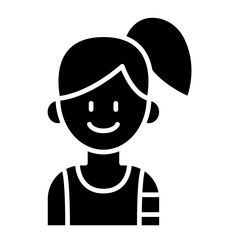 Woman exercise icon in glyph style
