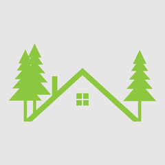 Obraz premium christmas tree and house