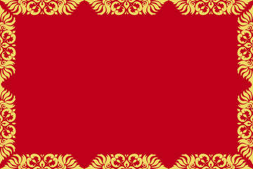 red frame with ornament