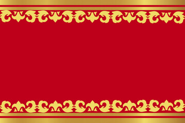 red background with golden frame