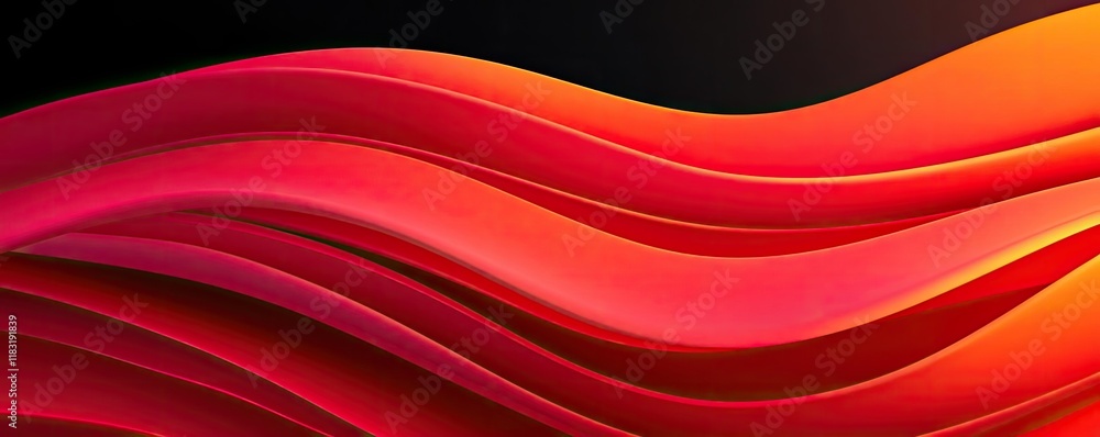 Poster Fire abstract background concept. Vibrant red and orange wave patterns creating an abstract modern background.