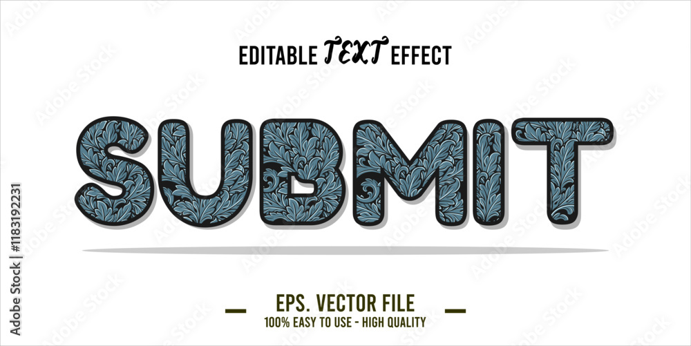 Fototapete typography submit word art illustration, editable text effect, eps file format