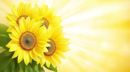 Fototapeta premium Vibrant Sunflowers Basking in Golden Sunlight