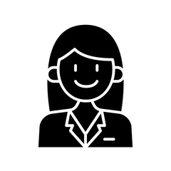 Business Woman icon in glyph style