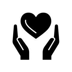 Charity icon in glyph style