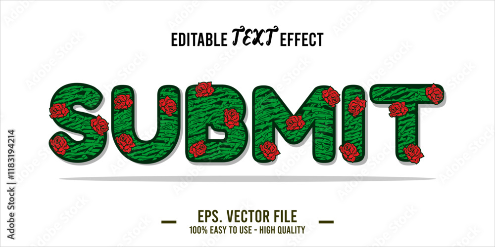 Fototapete typography submit word art illustration, editable text effect, eps file format