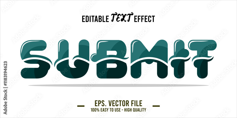 Fototapete typography submit word art illustration, editable text effect, eps file format