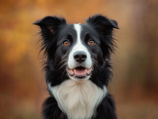 Fototapeta premium Captivating Border Collie Illustrated with Remarkable Lifelike Detail Set Against a Crisp, Clean Background.