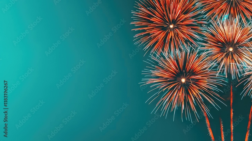Poster chinese new year fireworks concept. vibrant fireworks display illuminating the night sky, creating a