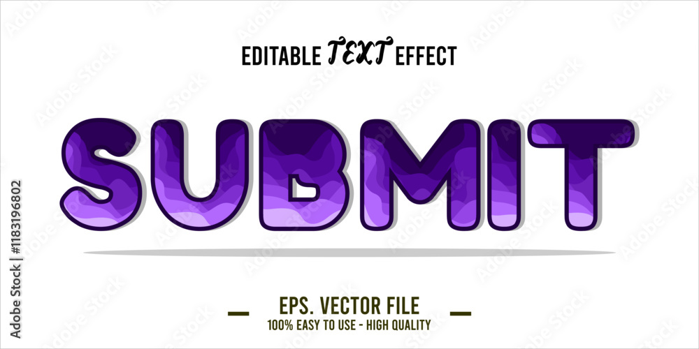 Fototapete typography submit word art illustration, editable text effect, eps file format